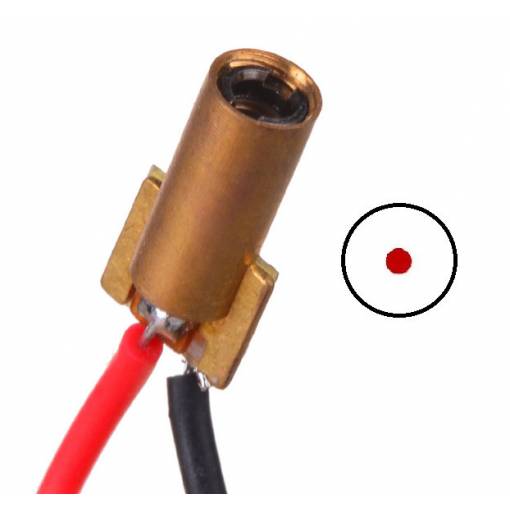 Foto - Miniatúrny ostrieteľný laserový modul - Červený, 3,8mm