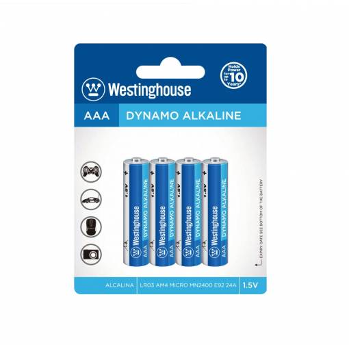 Foto - Westinghouse mikrotužková batéria AAA Alkalická - 4 kusy