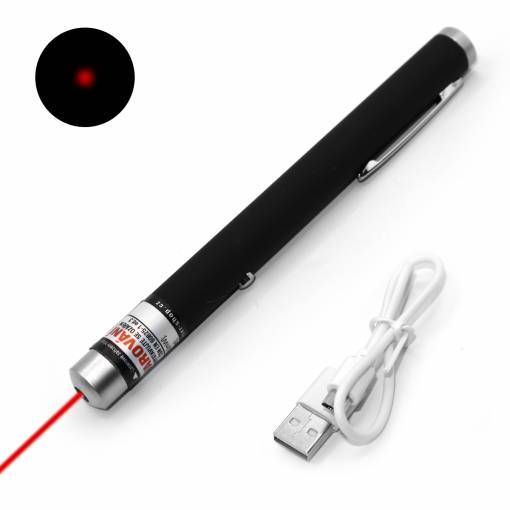 Foto - Laserové ukazovátko s USB nabíjaním - Červené, 7 mW