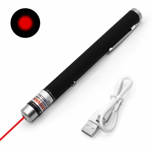 Foto - Laserové ukazovátko s USB nabíjaním - Červené, 100 mW